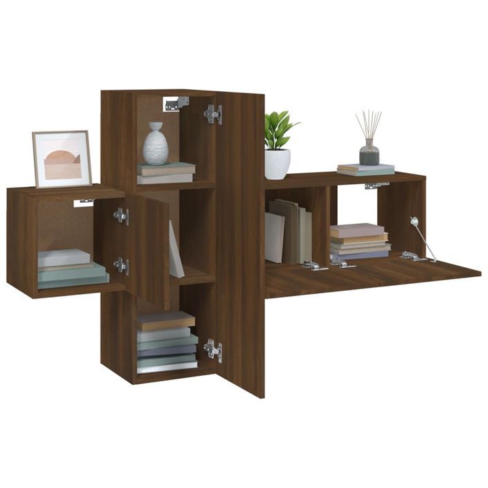 Ensemble de meubles TV 3 pcs Chêne marron Bois d'ingénierie - Photo n°4