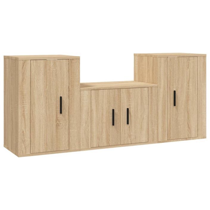 Ensemble de meubles TV 3 pcs Chêne sonoma Bois d'ingénierie - Photo n°1