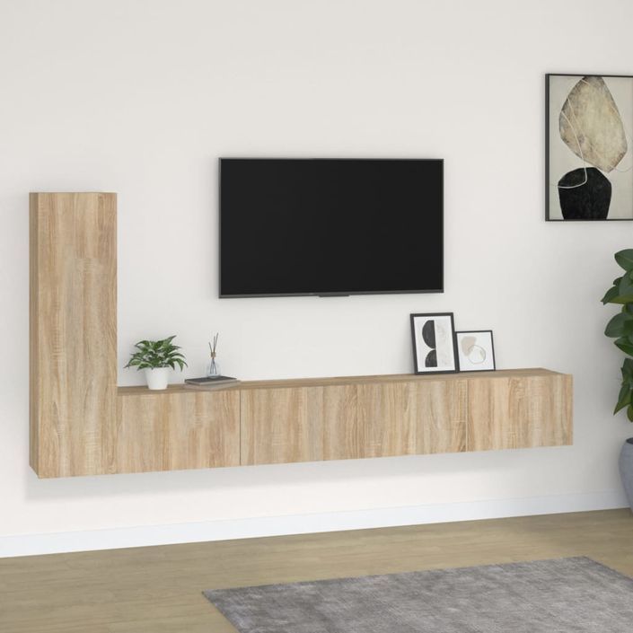 Ensemble de meubles TV 3 pcs Chêne sonoma Bois d'ingénierie - Photo n°1