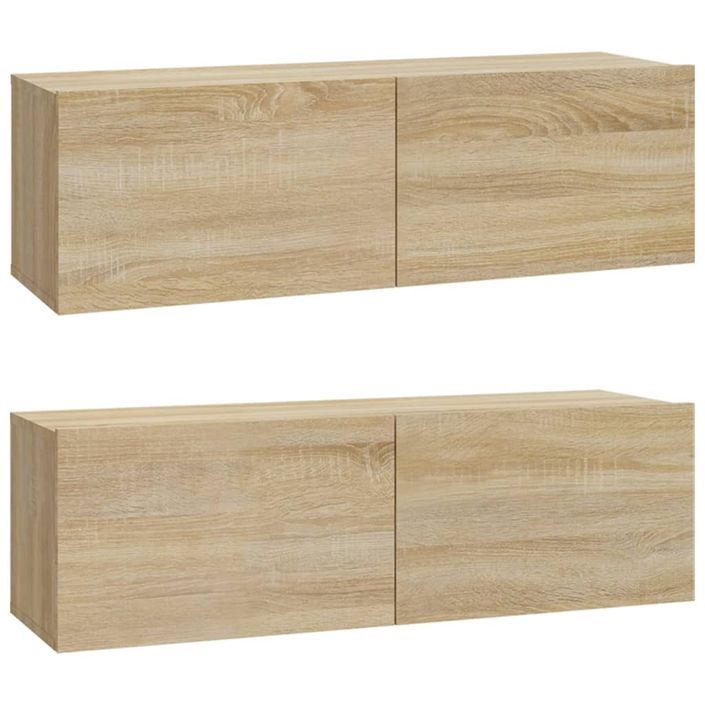 Ensemble de meubles TV 3 pcs Chêne sonoma Bois d'ingénierie - Photo n°5