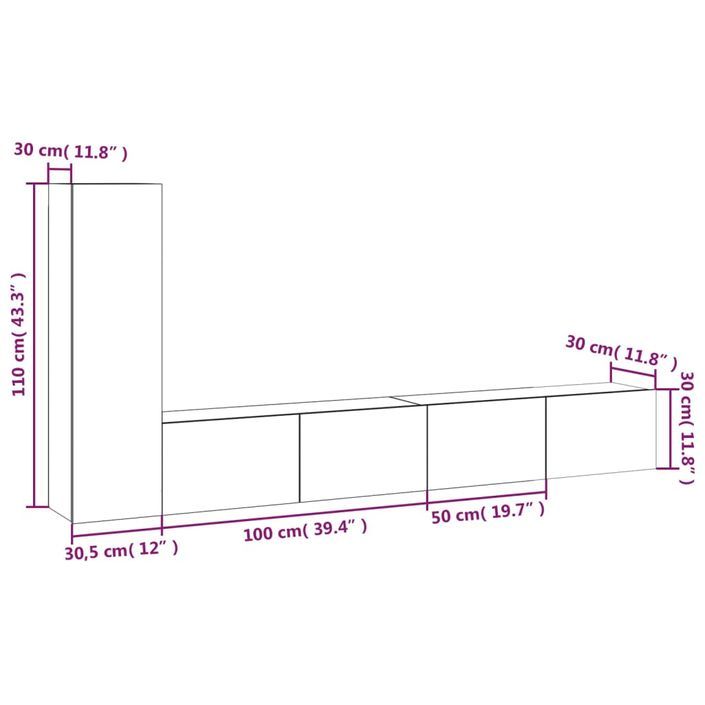 Ensemble de meubles TV 3 pcs Chêne sonoma Bois d'ingénierie - Photo n°10