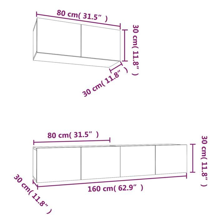 Ensemble de meubles TV 3 pcs Chêne sonoma Bois d'ingénierie - Photo n°7