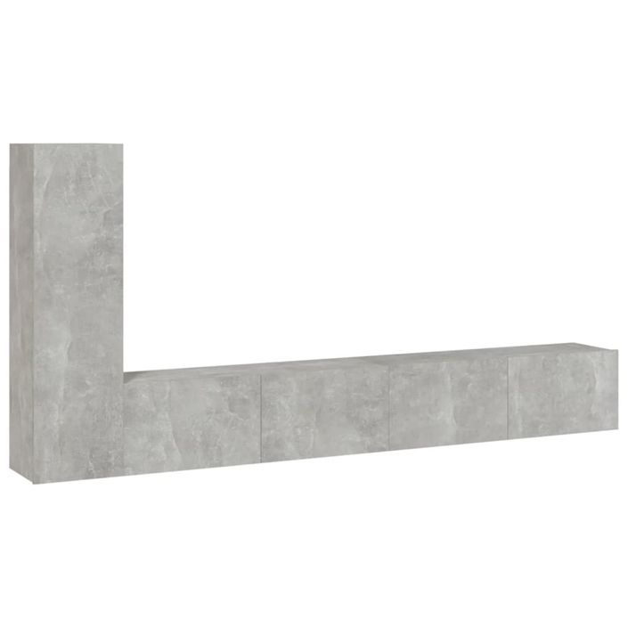 Ensemble de meubles TV 3 pcs Gris béton Bois d'ingénierie - Photo n°2