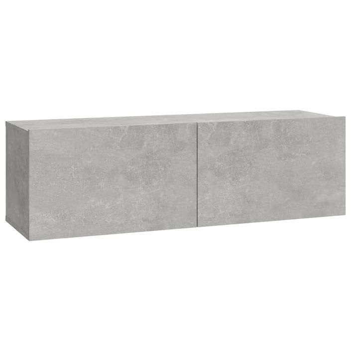 Ensemble de meubles TV 3 pcs Gris béton Bois d'ingénierie - Photo n°5