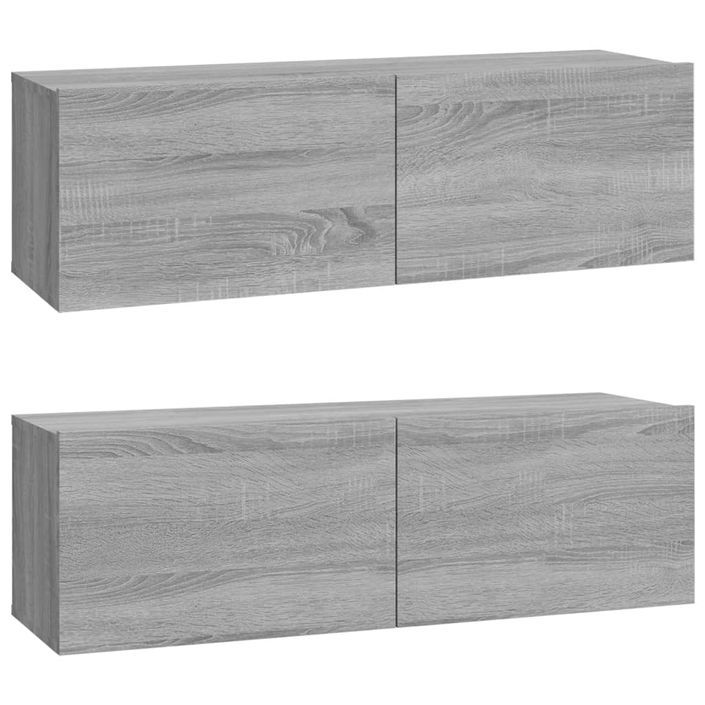 Ensemble de meubles TV 3 pcs Sonoma gris Bois d'ingénierie - Photo n°5