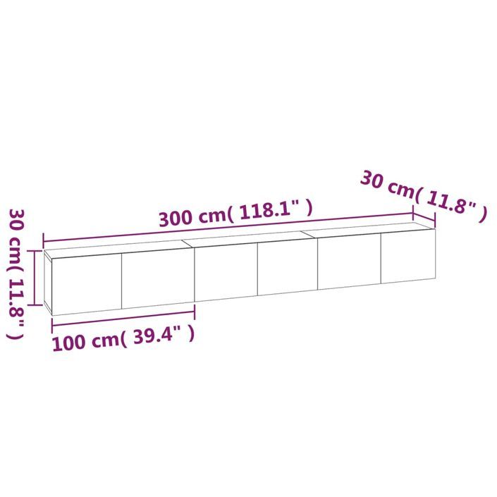 Ensemble de meubles TV 3 pcs Sonoma gris Bois d'ingénierie - Photo n°7