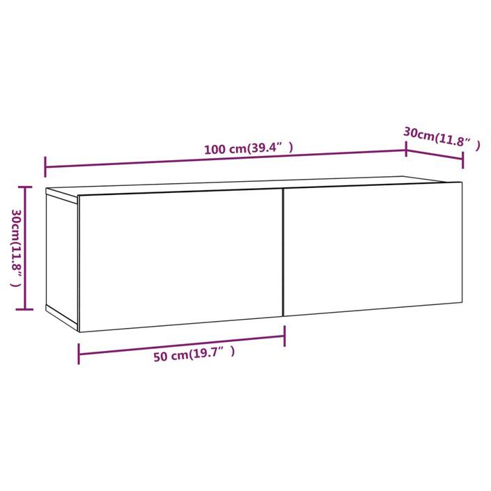 Ensemble de meubles TV 3 pcs Sonoma gris Bois d'ingénierie - Photo n°8