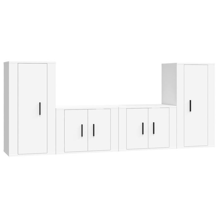 Ensemble de meubles TV 4 pcs Blanc Bois d'ingénierie - Photo n°1