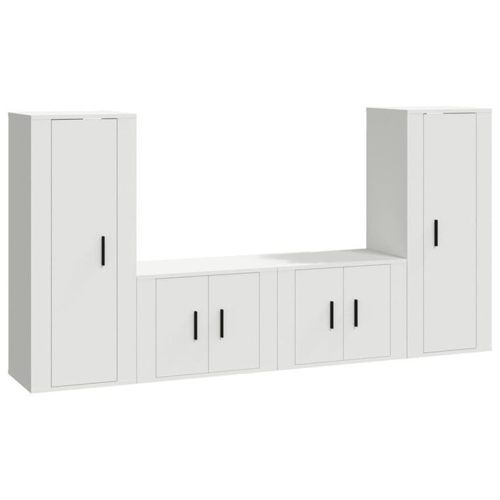 Ensemble de meubles TV 4 pcs Blanc Bois d'ingénierie - Photo n°1