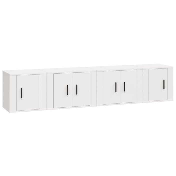 Ensemble de meubles TV 4 pcs Blanc Bois d'ingénierie - Photo n°1