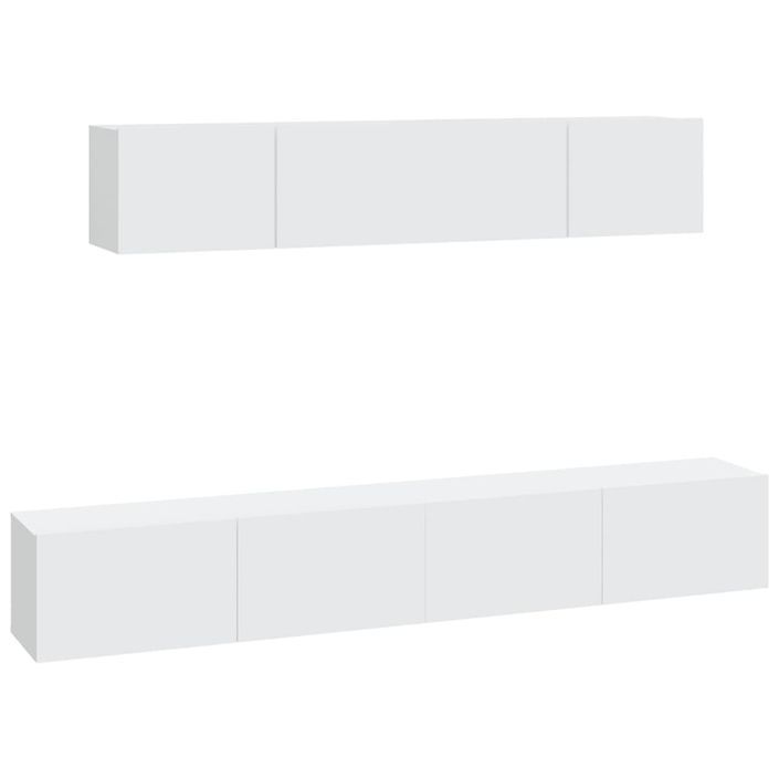 Ensemble de meubles TV 4 pcs Blanc Bois d'ingénierie - Photo n°2