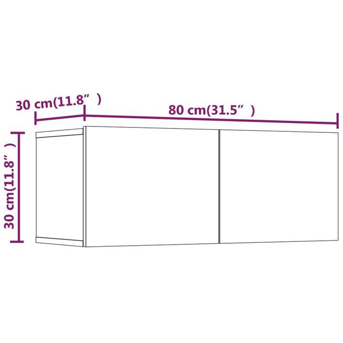 Ensemble de meubles TV 4 pcs Blanc Bois d'ingénierie - Photo n°8