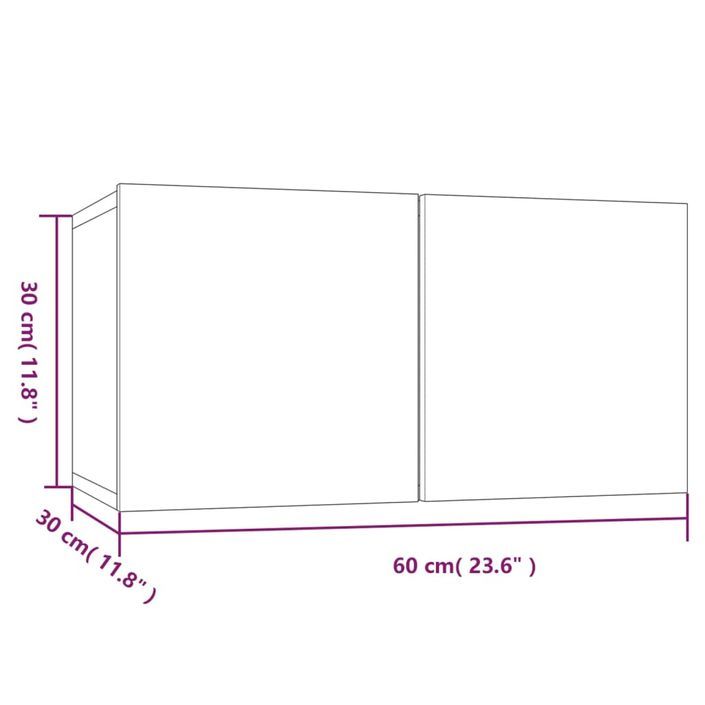 Ensemble de meubles TV 4 pcs Blanc Bois d'ingénierie - Photo n°9