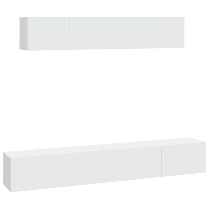 Ensemble de meubles TV 4 pcs Blanc Bois d'ingénierie - Photo n°2