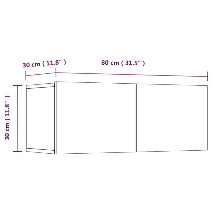 Ensemble de meubles TV 4 pcs Blanc Bois d'ingénierie - Photo n°9