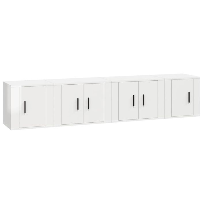 Ensemble de meubles TV 4 pcs Blanc brillant Bois d'ingénierie - Photo n°1