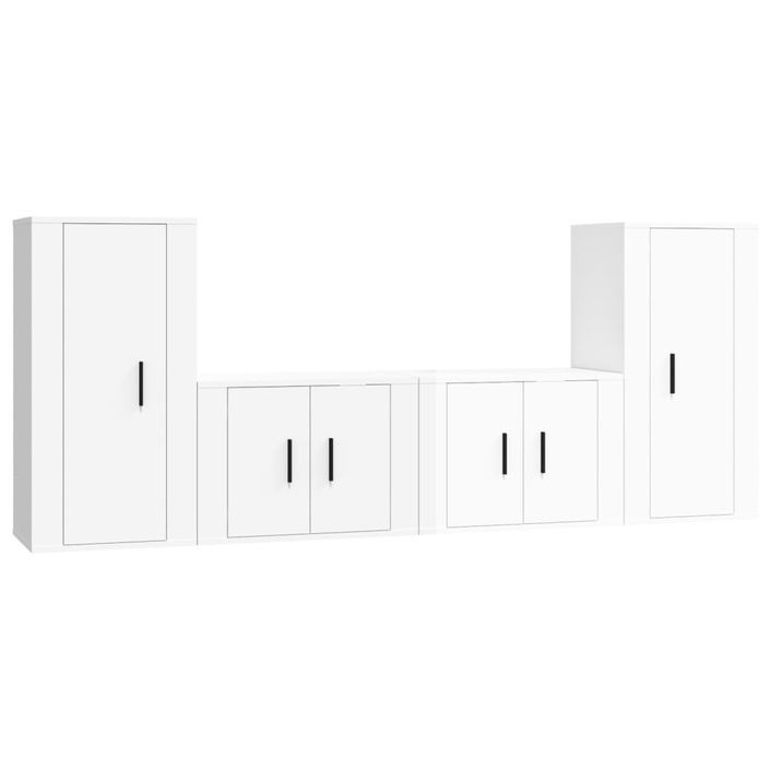 Ensemble de meubles TV 4 pcs Blanc brillant Bois d'ingénierie - Photo n°1