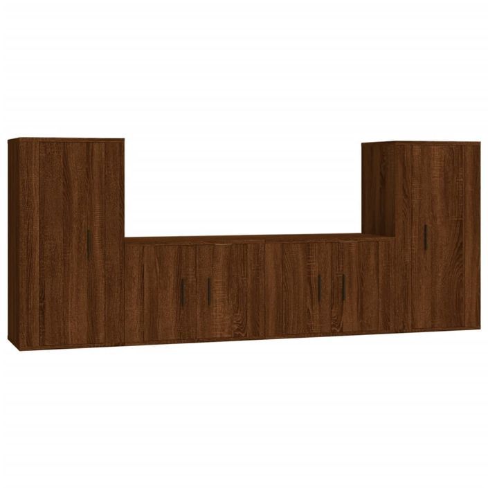 Ensemble de meubles TV 4 pcs Chêne marron Bois d'ingénierie - Photo n°1