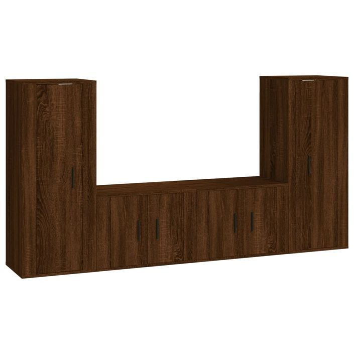 Ensemble de meubles TV 4 pcs Chêne marron Bois d'ingénierie - Photo n°1