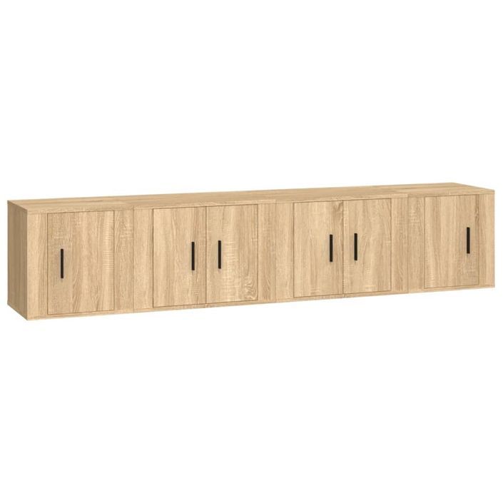 Ensemble de meubles TV 4 pcs Chêne sonoma Bois d'ingénierie - Photo n°1