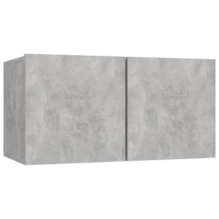 Ensemble de meubles TV 4 pcs Gris béton Bois d'ingénierie - Photo n°7