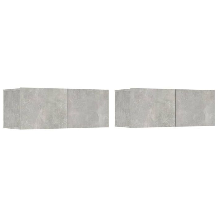 Ensemble de meubles TV 4 pcs Gris béton Bois d'ingénierie - Photo n°5