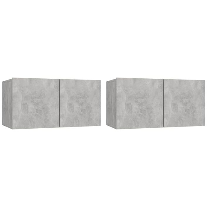 Ensemble de meubles TV 4 pcs Gris béton Bois d'ingénierie - Photo n°4