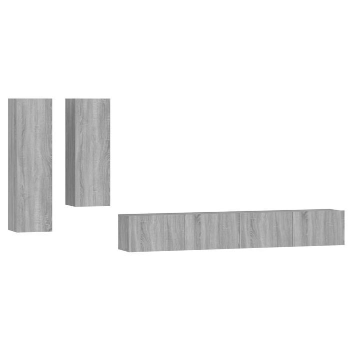 Ensemble de meubles TV 4 pcs Sonoma gris Bois d'ingénierie - Photo n°1