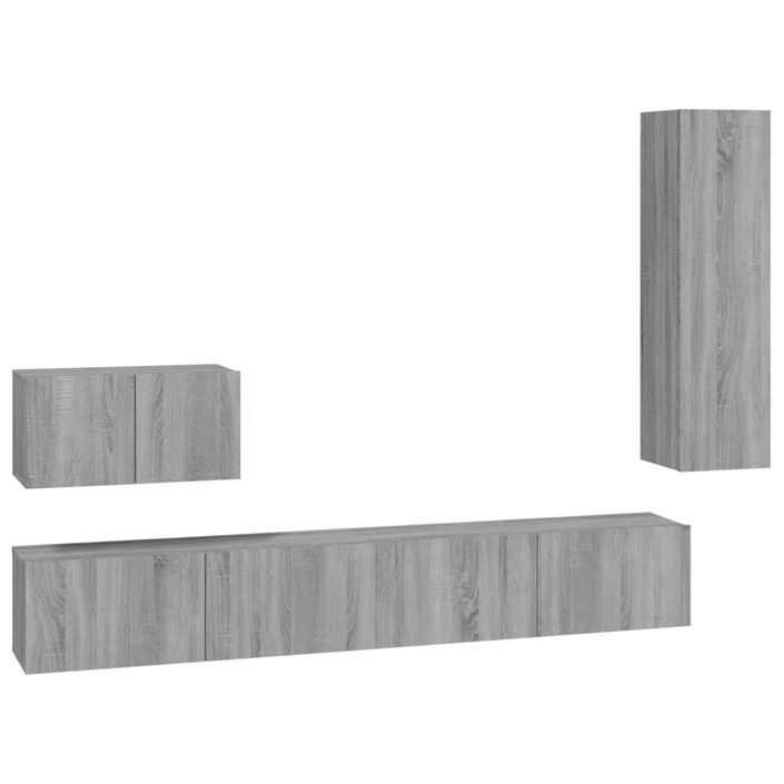 Ensemble de meubles TV 4 pcs Sonoma gris Bois d'ingénierie - Photo n°1