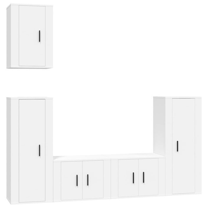 Ensemble de meubles TV 5 pcs Blanc Bois d'ingénierie - Photo n°1