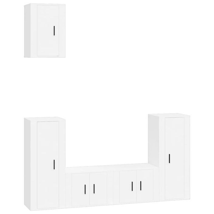 Ensemble de meubles TV 5 pcs Blanc Bois d'ingénierie - Photo n°1