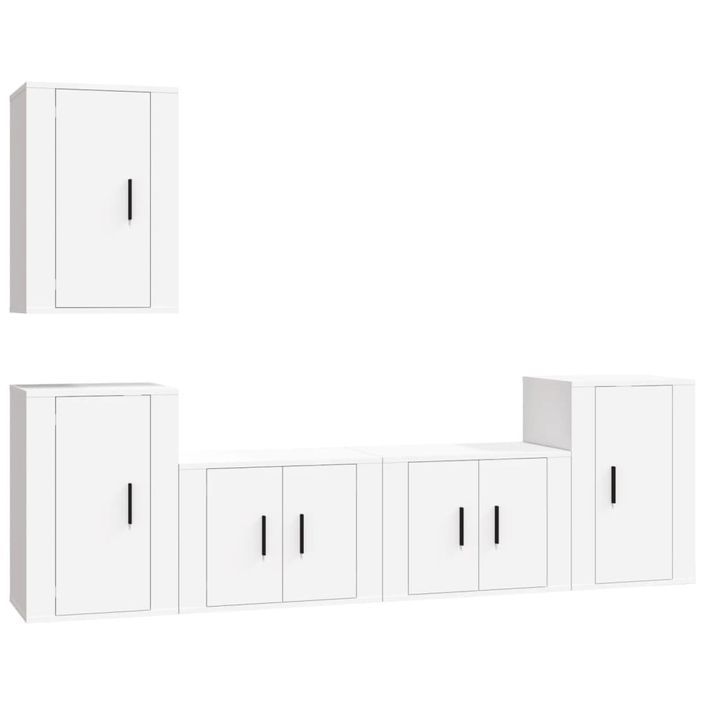 Ensemble de meubles TV 5 pcs Blanc Bois d'ingénierie - Photo n°1