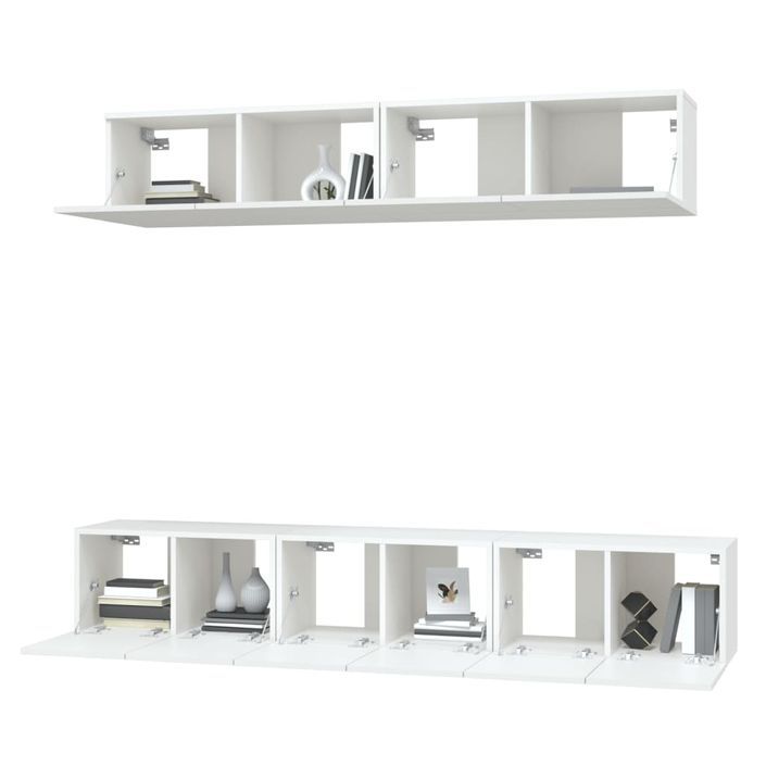 Ensemble de meubles TV 5 pcs Blanc Bois d'ingénierie - Photo n°4