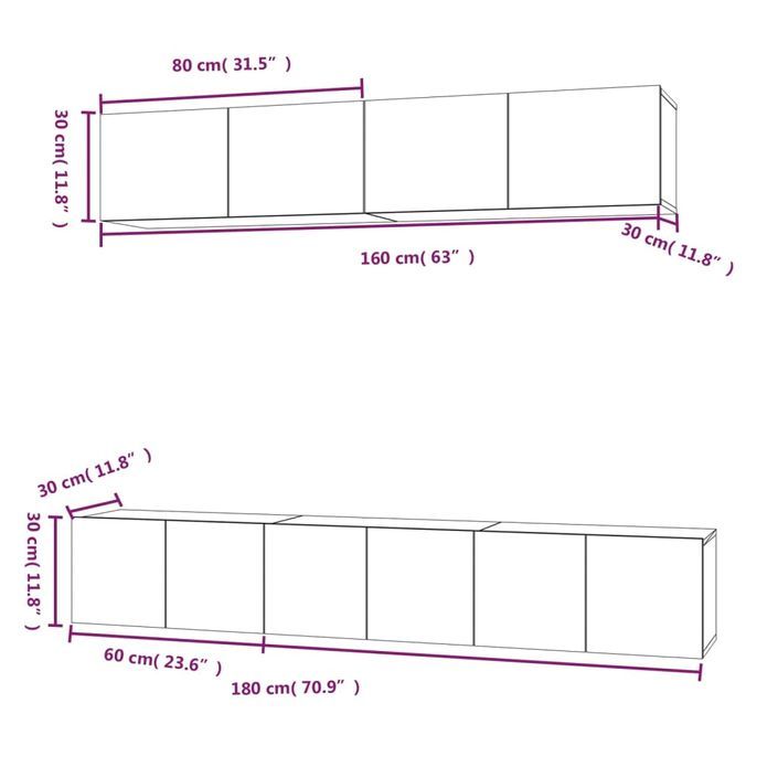 Ensemble de meubles TV 5 pcs Blanc Bois d'ingénierie - Photo n°11