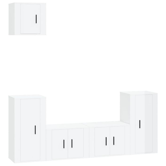 Ensemble de meubles TV 5 pcs Blanc brillant Bois d'ingénierie - Photo n°1