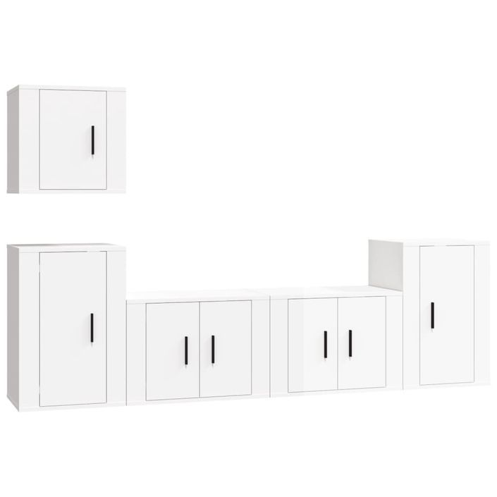 Ensemble de meubles TV 5 pcs Blanc brillant Bois d'ingénierie - Photo n°1