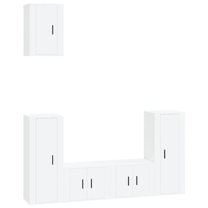 Ensemble de meubles TV 5 pcs Blanc brillant Bois d'ingénierie - Photo n°1