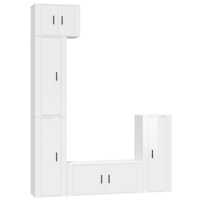 Ensemble de meubles TV 5 pcs Blanc brillant Bois d'ingénierie - Photo n°1