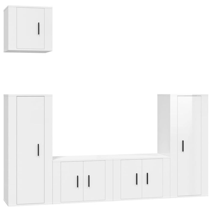 Ensemble de meubles TV 5 pcs Blanc brillant Bois d'ingénierie - Photo n°1