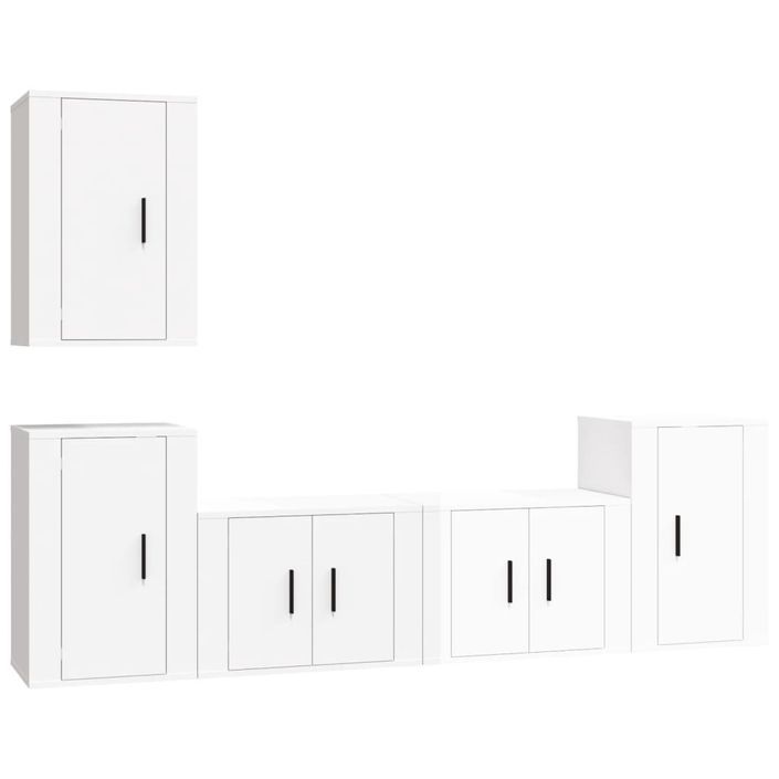 Ensemble de meubles TV 5 pcs Blanc brillant Bois d'ingénierie - Photo n°1