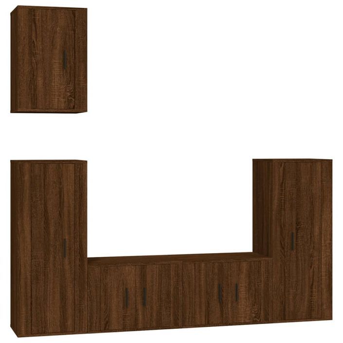 Ensemble de meubles TV 5 pcs Chêne marron Bois d'ingénierie - Photo n°1