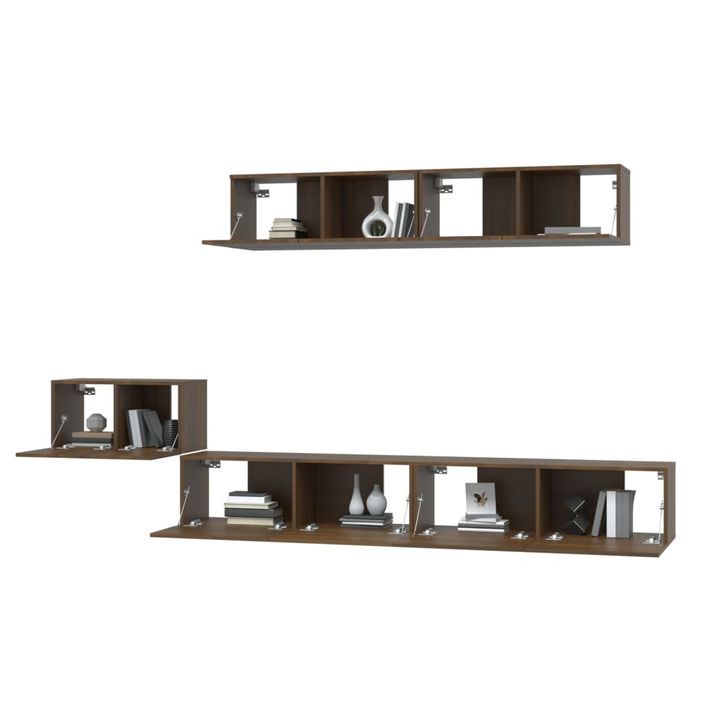 Ensemble de meubles TV 5 pcs Chêne marron Bois d'ingénierie - Photo n°4