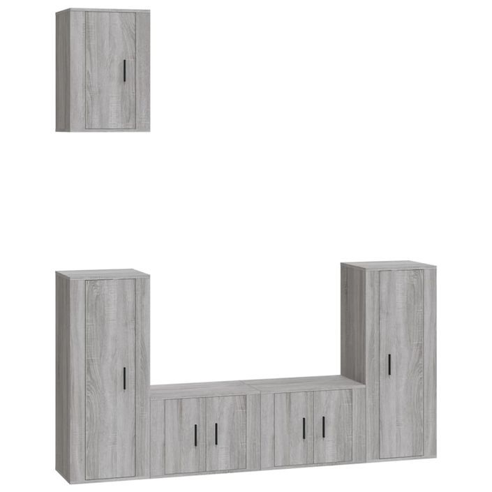 Ensemble de meubles TV 5 pcs Sonoma gris Bois d'ingénierie - Photo n°1