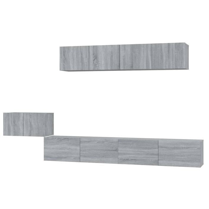 Ensemble de meubles TV 5 pcs Sonoma gris Bois d'ingénierie - Photo n°2