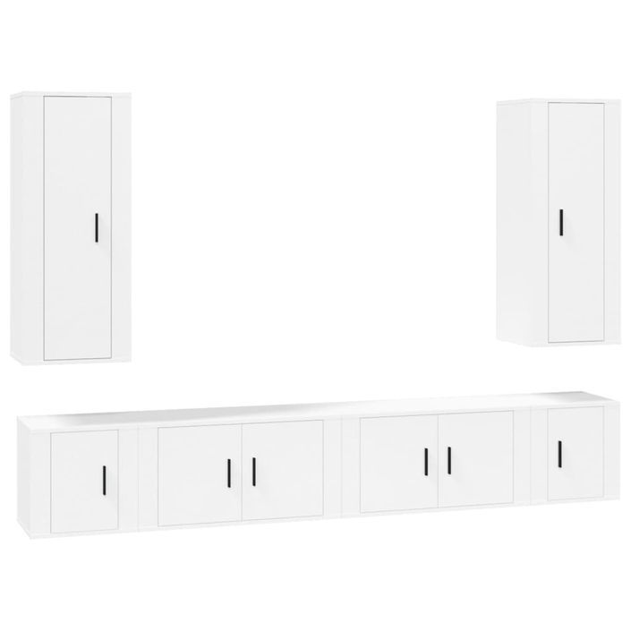 Ensemble de meubles TV 6 pcs Blanc Bois d'ingénierie - Photo n°1