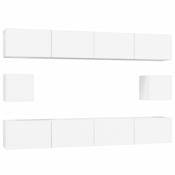 Ensemble de meubles TV 6 pcs Blanc Bois d'ingénierie - Photo n°2