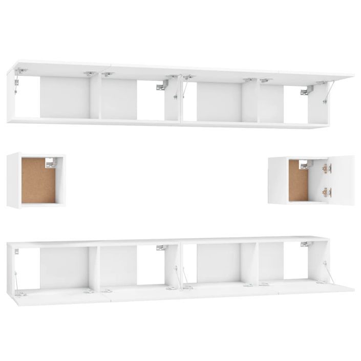 Ensemble de meubles TV 6 pcs Blanc Bois d'ingénierie - Photo n°5