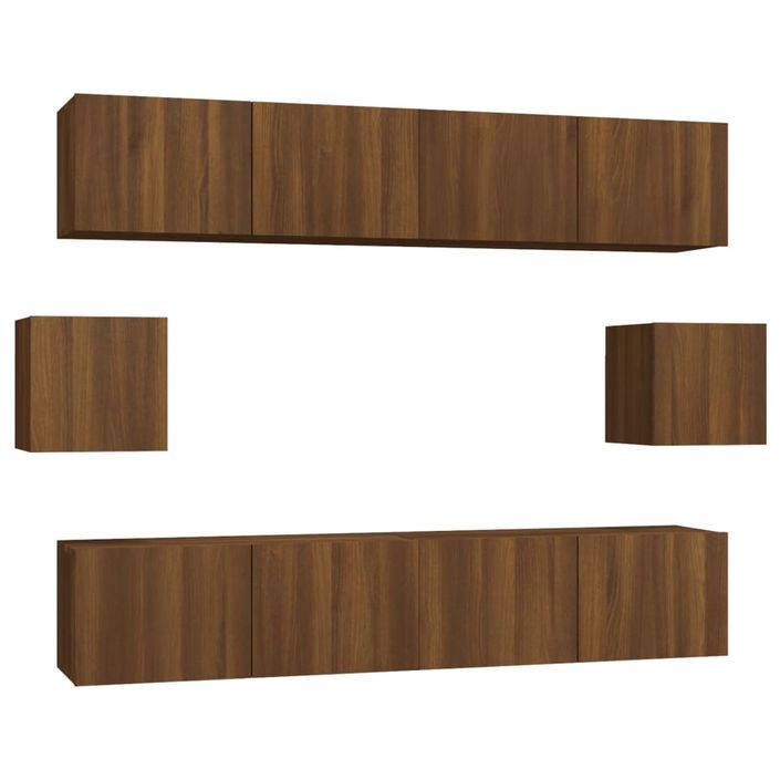 Ensemble de meubles TV 6 pcs Chêne marron Bois d'ingénierie - Photo n°2