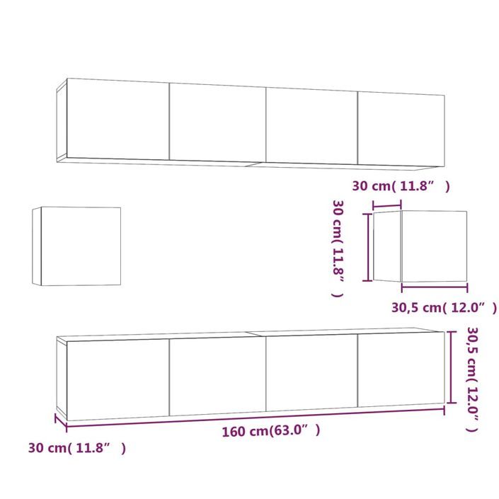 Ensemble de meubles TV 6 pcs Chêne marron Bois d'ingénierie - Photo n°10