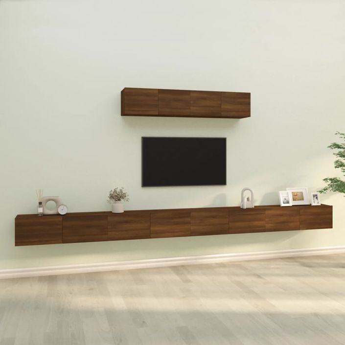 Ensemble de meubles TV 6 pcs Chêne marron Bois d'ingénierie - Photo n°1